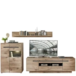 Wohnen Wohnwände<Wohnzimmer Anbauwand Holz Look - Zelio (dreiteilig)