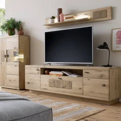 Wohnen Wohnwände<Wohnzimmer Anbauwand in Asteiche Hell - Losiamos (dreiteilig)