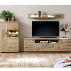 Wohnen Wohnwände<Wohnzimmer Anbauwand in Asteiche Hell - Losiamos (dreiteilig)