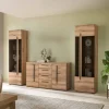 Wohnen Wohnwände<Wohnzimmer Anbauwand in Eiche - Brocus (dreiteilig)