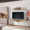 Wohnen Wohnwände<Wohnzimmer Anbauwand in Grau - Teorina (dreiteilig)