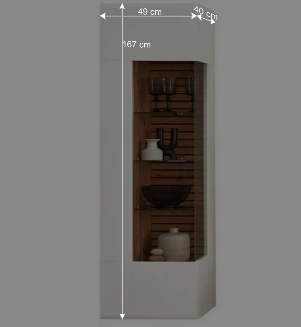 Wohnen Wohnwände<Wohnzimmer Anbauwand in Weiß mit Wildeiche - Niam (dreiteilig)