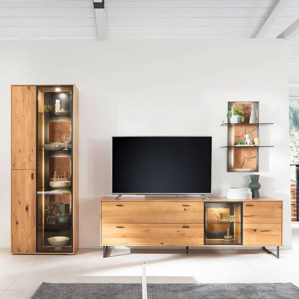 Wohnen Tv & Hifi-Möbel|Wohnwände<Wohnzimmer Anbauwand Möbel Set - Drinidad (dreiteilig)