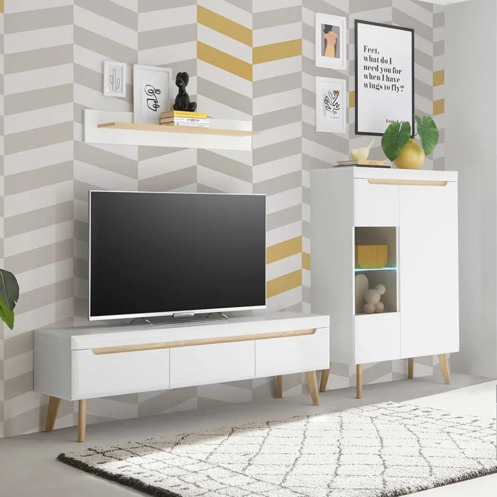 Wohnen Wohnwände<Wohnzimmer Anbauwand Möbel Kombi - Ginko (dreiteilig)