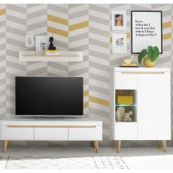 Wohnen Wohnwände<Wohnzimmer Anbauwand Möbel Kombi - Ginko (dreiteilig)