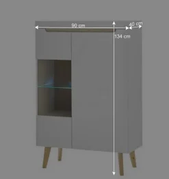 Wohnen Wohnwände<Wohnzimmer Anbauwand Möbel Kombi - Ginko (dreiteilig)