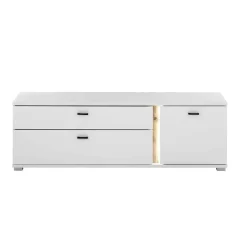 Wohnen Wohnwände<Wohnzimmer Anbauwand mit LED Set - Racelyn (vierteilig)