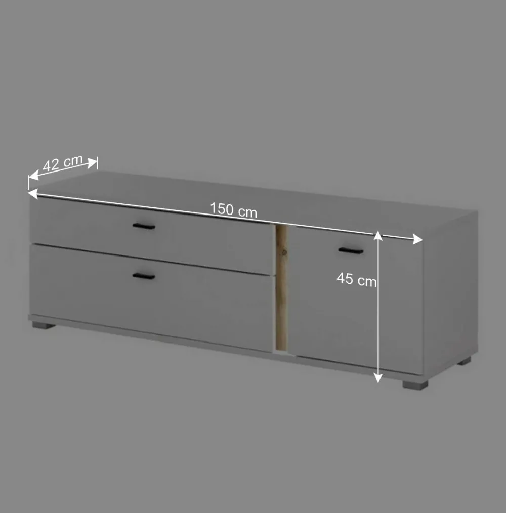 Wohnen Wohnwände<Wohnzimmer Anbauwand mit LED Set - Racelyn (vierteilig)