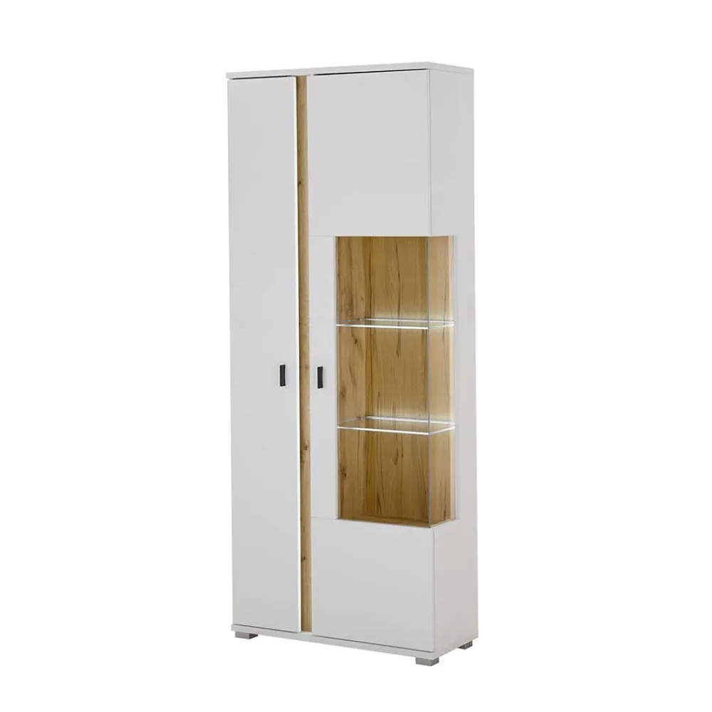 Wohnen Wohnwände<Wohnzimmer Anbauwand mit LED Set - Racelyn (vierteilig)