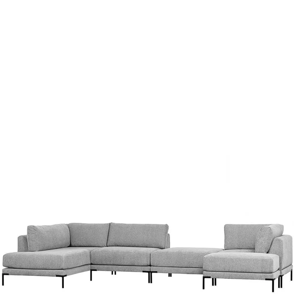 Wohnen Hocker<Wohnzimmer Beistellhocker in Hellgrau - Horedion