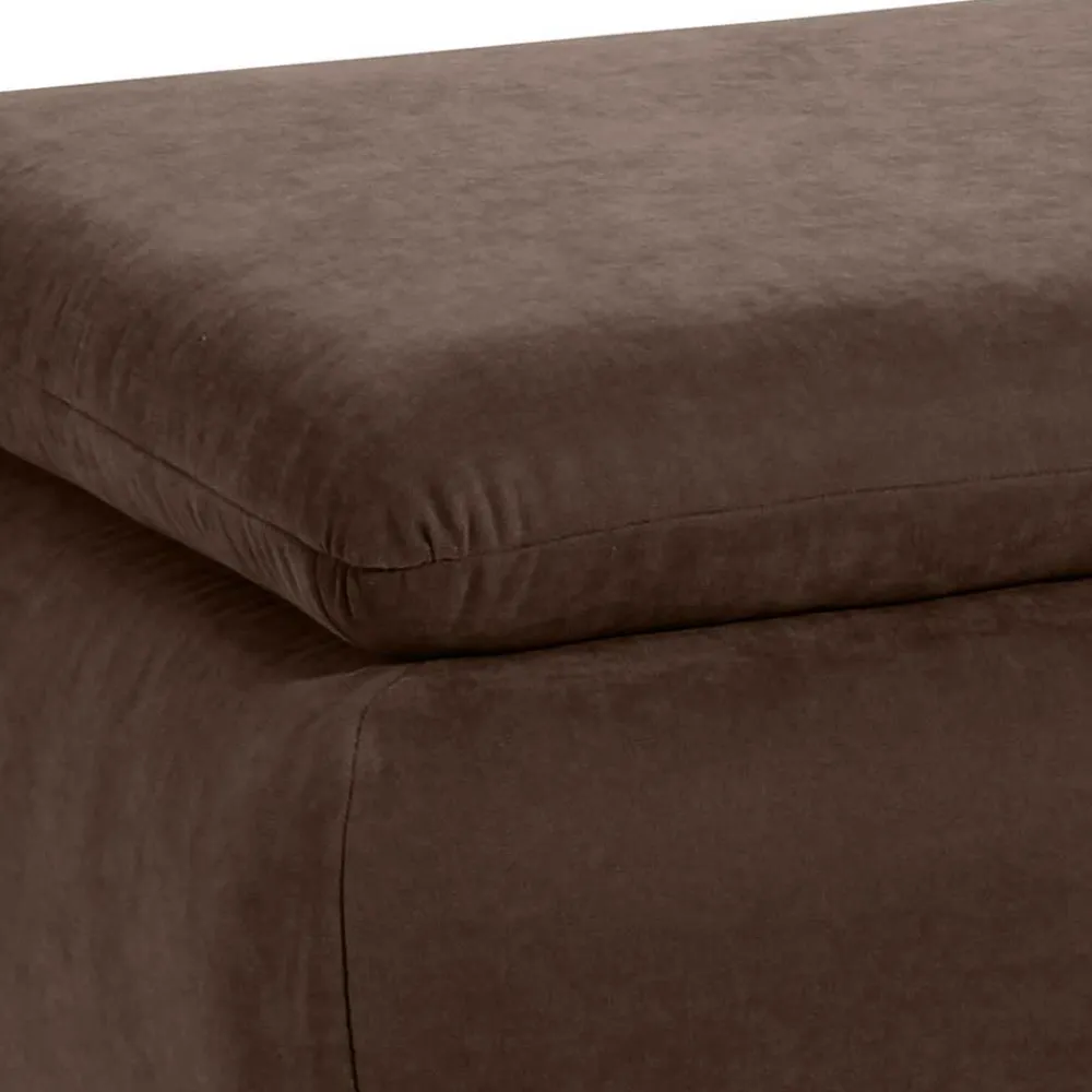 Wohnen Hocker<Wohnzimmer Couchhocker in Braun Velours - Delnoto