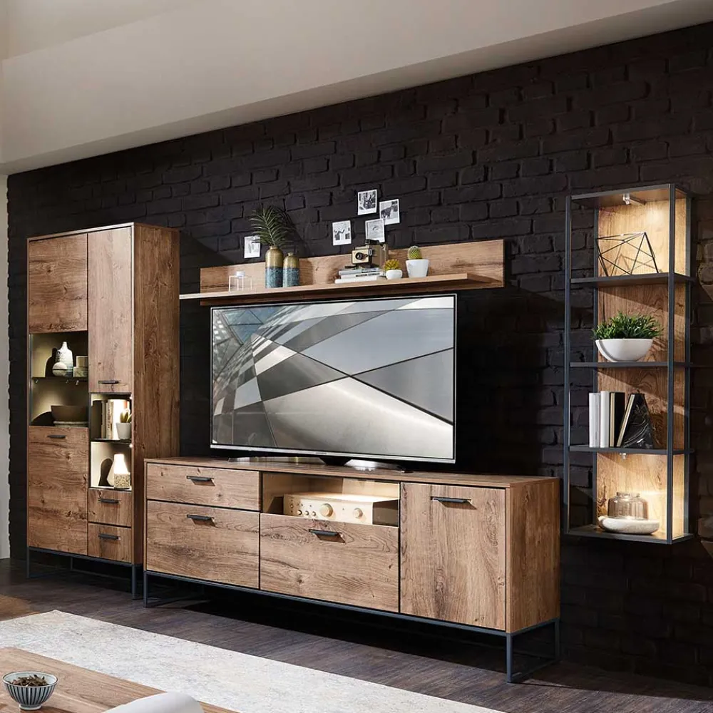 Wohnen Wohnwände<Wohnzimmer Design Wohnwand Möbelset - Xindus (vierteilig)