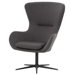 Wohnen Sessel<Wohnzimmer Designsessel in Dunkelgrau Stoff - Dessina