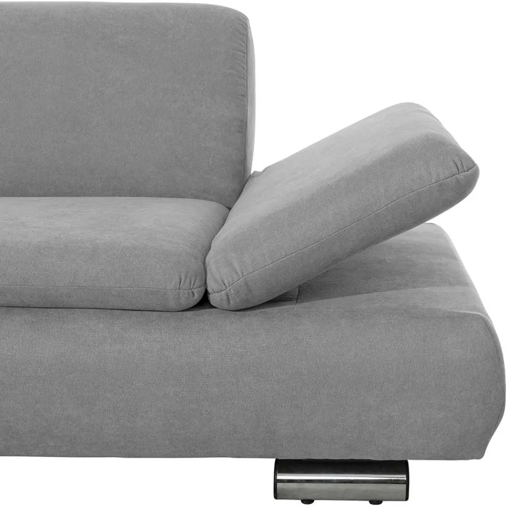 Wohnen Sofas<Wohnzimmer Eckcouch in Hellgrau mit Chrom - Oraina