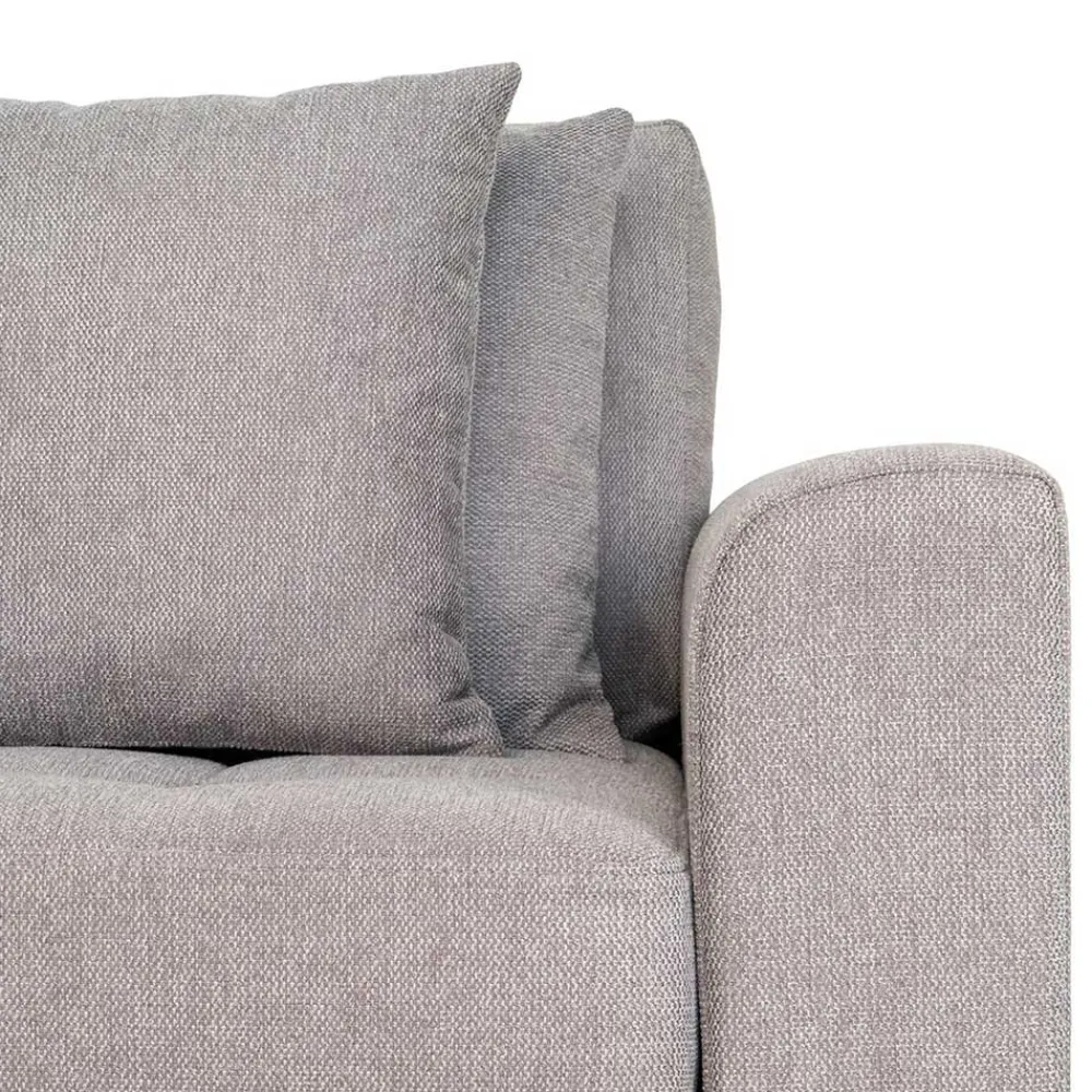 Wohnen Sofas<Wohnzimmer Ecksofa in Hellgrau mit Buche - Lelyo