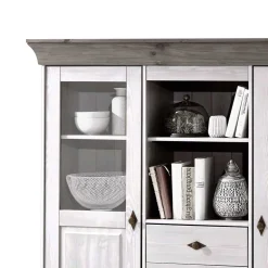 Wohnen Highboards<Wohnzimmer Highboard Mirandesca in Grau Weiß
