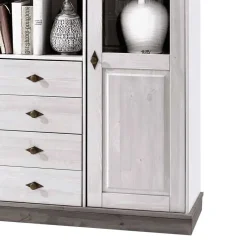 Wohnen Highboards<Wohnzimmer Highboard Mirandesca in Grau Weiß