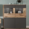 Wohnen Highboards<Wohnzimmer Highboard mit Glaseinsätzen - Lucios