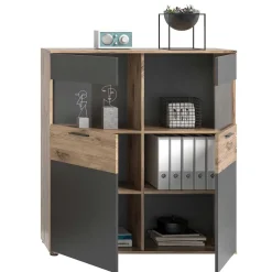 Wohnen Highboards<Wohnzimmer Highboard mit Glaseinsätzen - Lucios