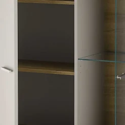 Wohnen Vitrinen<Wohnzimmer Highboard mit Glas Einsatz - Lioscas