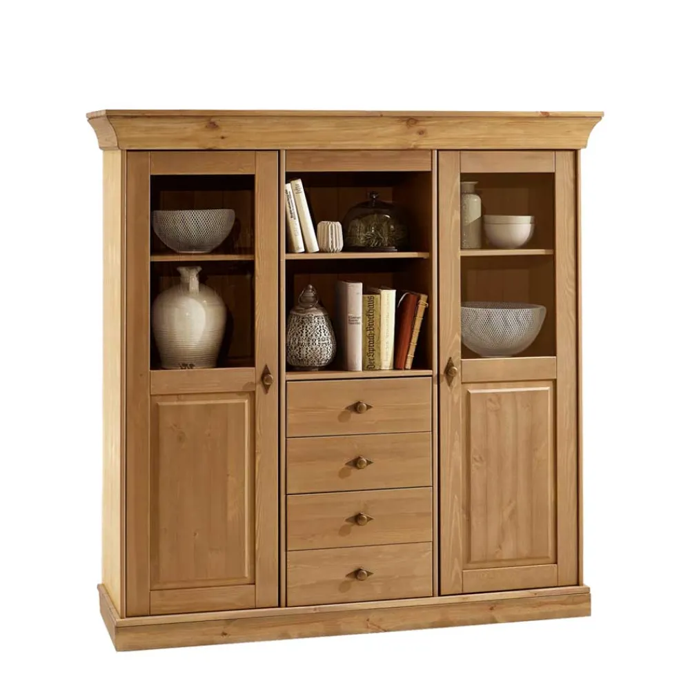 Wohnen Highboards<Wohnzimmer Highboard Piatra aus Kiefer teilmassiv