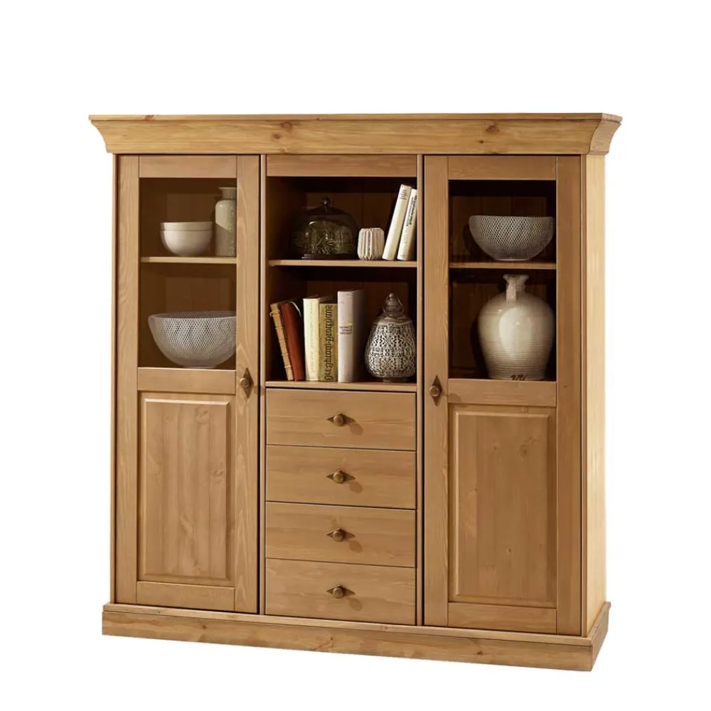 Wohnen Highboards<Wohnzimmer Highboard Piatra aus Kiefer teilmassiv