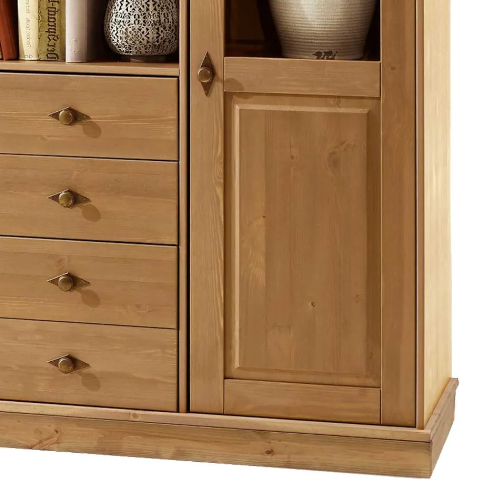 Wohnen Highboards<Wohnzimmer Highboard Piatra aus Kiefer teilmassiv