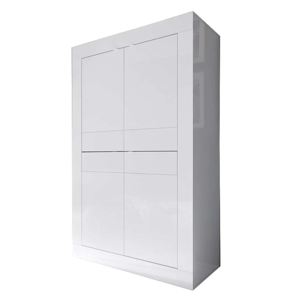 Wohnen Highboards<Wohnzimmer Highboard Sogno in Hochglanz Weiß