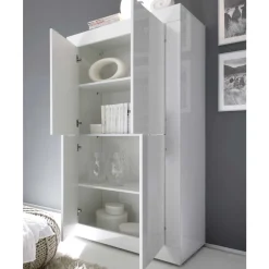 Wohnen Highboards<Wohnzimmer Highboard Sogno in Hochglanz Weiß