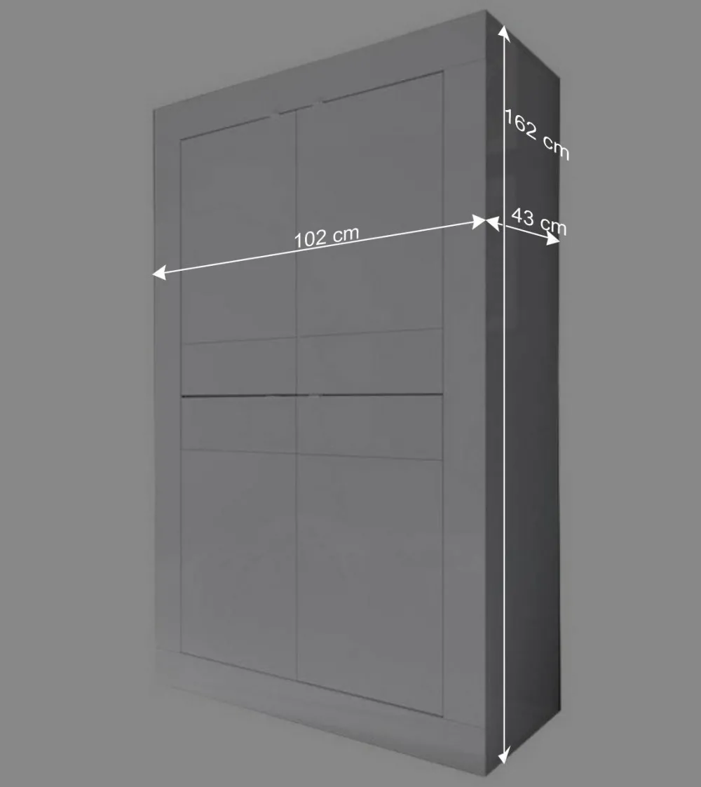 Wohnen Highboards<Wohnzimmer Highboard Sogno in Hochglanz Weiß