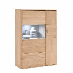 Wohnen Highboards<Wohnzimmer Highboard Vernella aus Eiche Bianco