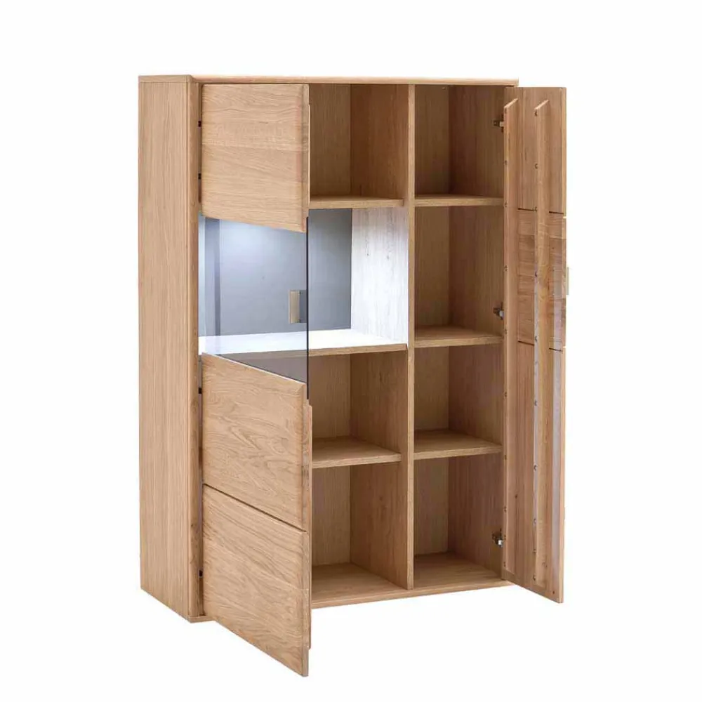 Wohnen Highboards<Wohnzimmer Highboard Vernella aus Eiche Bianco