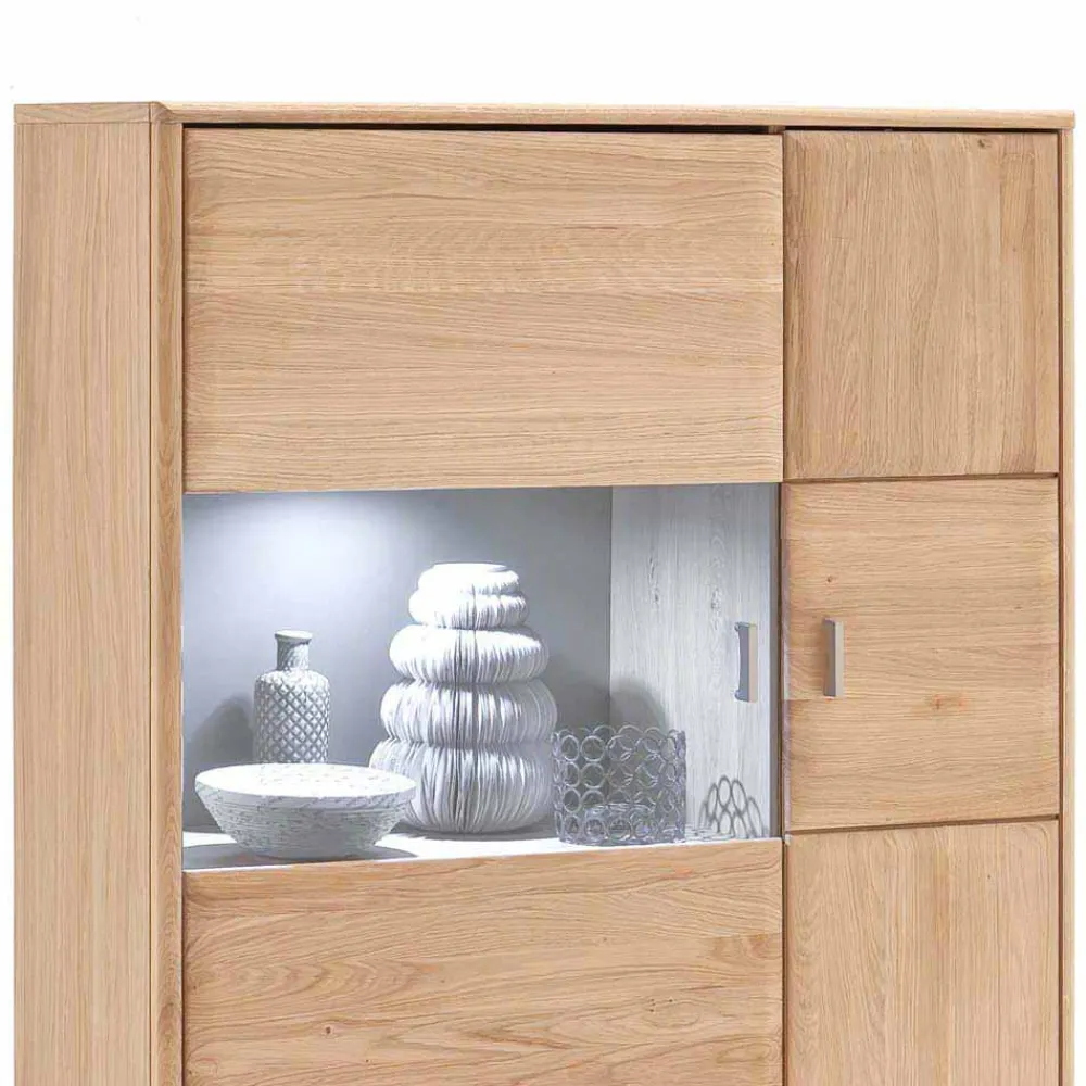 Wohnen Highboards<Wohnzimmer Highboard Vernella aus Eiche Bianco