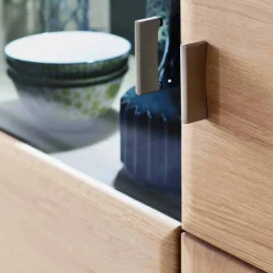 Wohnen Highboards<Wohnzimmer Highboard Vernella aus Eiche Bianco