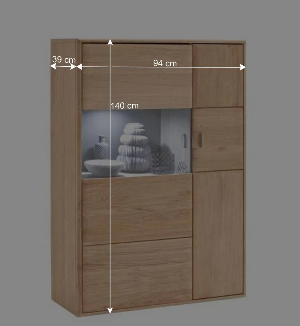 Wohnen Highboards<Wohnzimmer Highboard Vernella aus Eiche Bianco