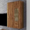 Wohnen Vitrinen<Wohnzimmer Hängevitrine Vaskov aus Wildeiche Massivholz