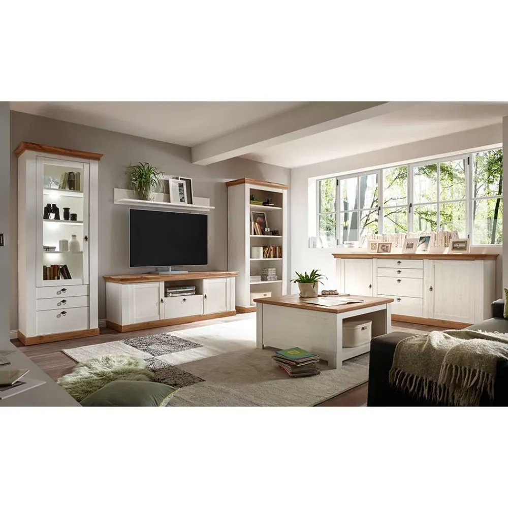 Wohnen Wohnwände<Wohnzimmer Landhausmöbel Set - Diatara (sechsteilig)