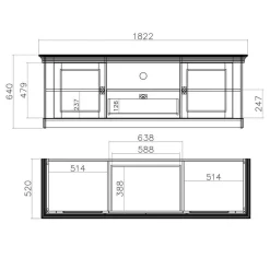 Wohnen Wohnwände<Wohnzimmer Landhausmöbel Set - Diatara (sechsteilig)