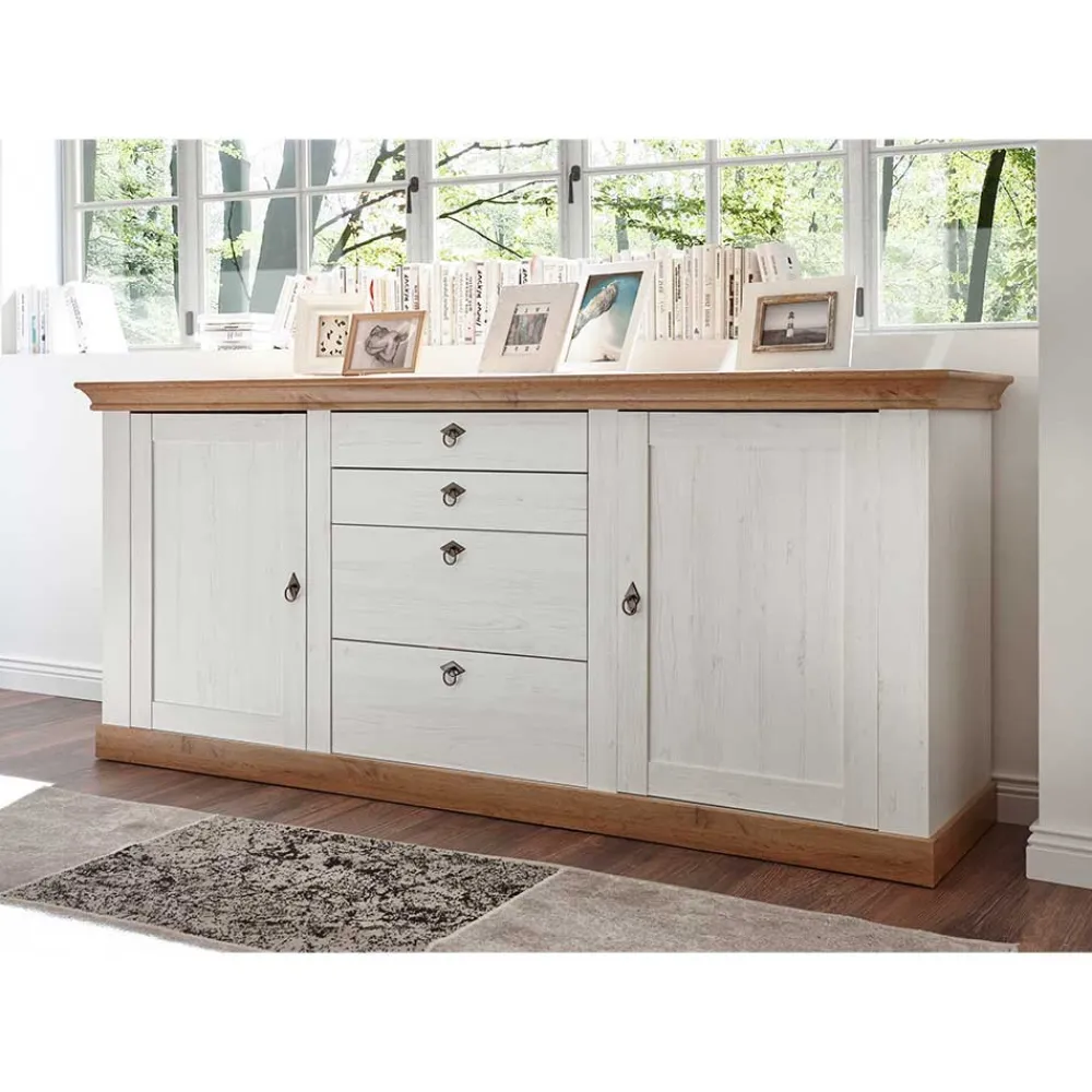Wohnen Wohnwände<Wohnzimmer Landhausmöbel Set - Diatara (sechsteilig)