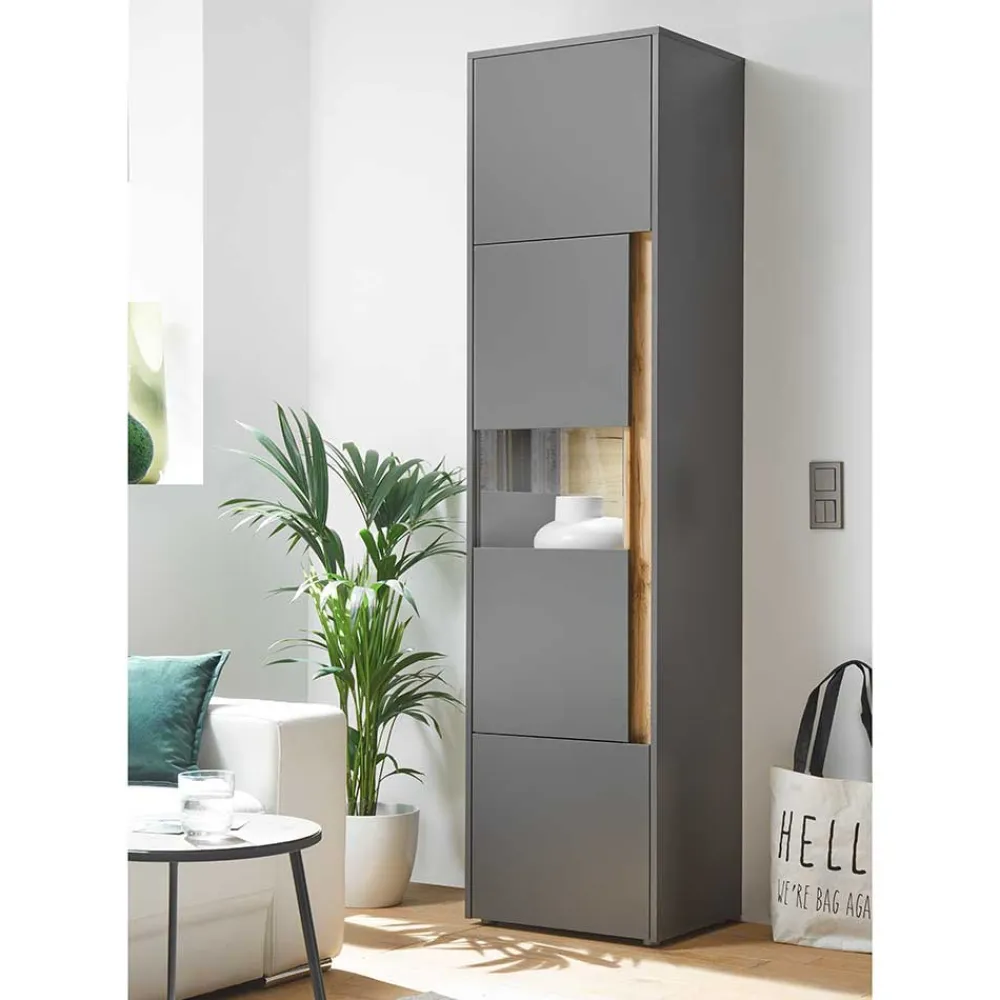 Wohnen Wohnwände<Wohnzimmer Möbel Wohnwand günstig - Ahilav (vierteilig)