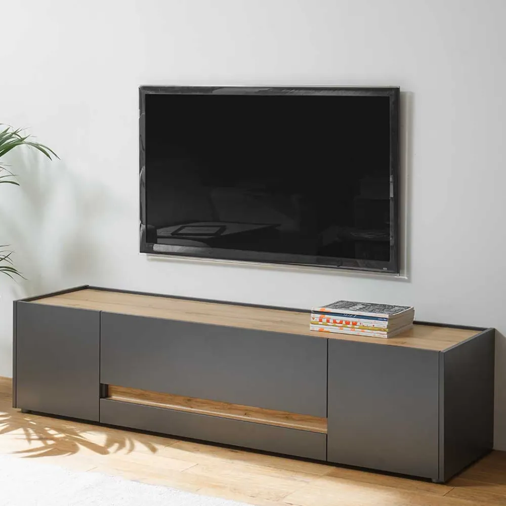 Wohnen Wohnwände<Wohnzimmer Möbel Wohnwand günstig - Ahilav (vierteilig)