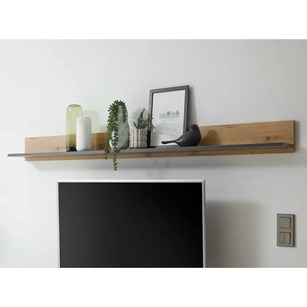 Wohnen Wohnwände<Wohnzimmer Möbel Wohnwand günstig - Ahilav (vierteilig)