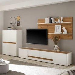 Wohnen Wohnwände<Wohnzimmer Möbelset für Wand TV - Nonessia (dreiteilig)