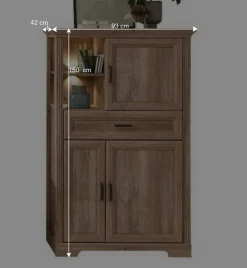 Wohnen Wohnwände<Wohnzimmer Möbelset in Eiche NB - Barack (vierteilig)