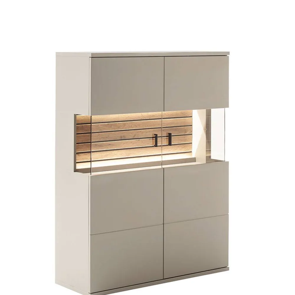 Wohnen Wohnwände<Wohnzimmer Möbelset in Grau - Teorina (dreiteilig)