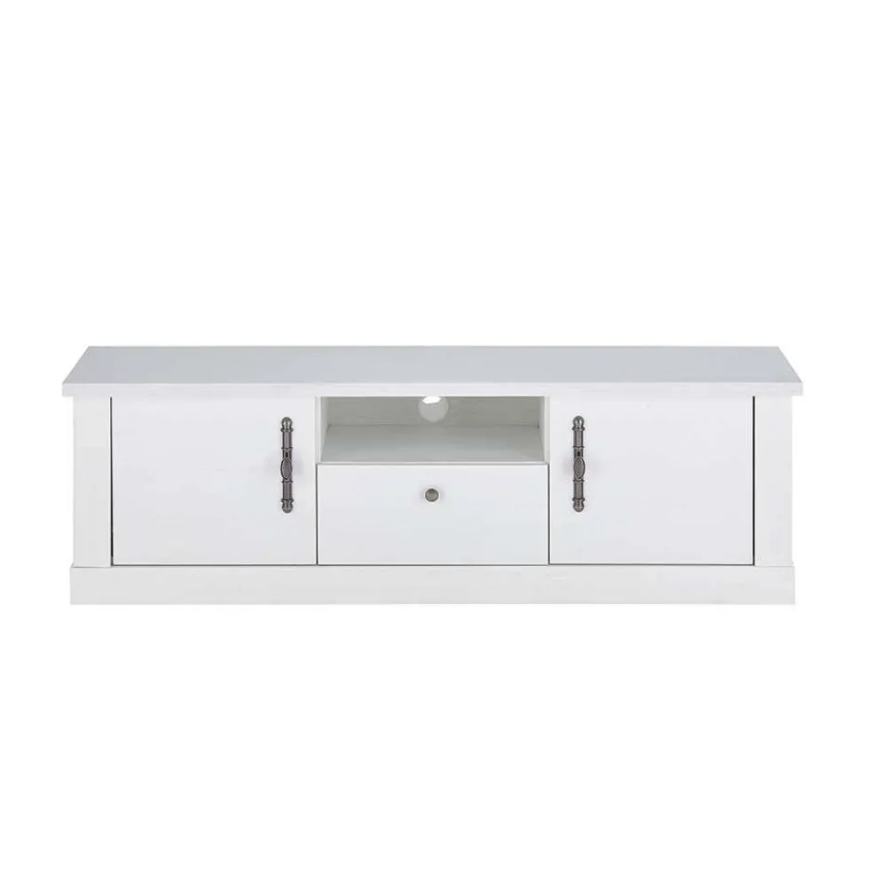 Wohnen Wohnwände<Wohnzimmer Möbelset in weißer Holzoptik Pinie - Liancos (vierteilig)