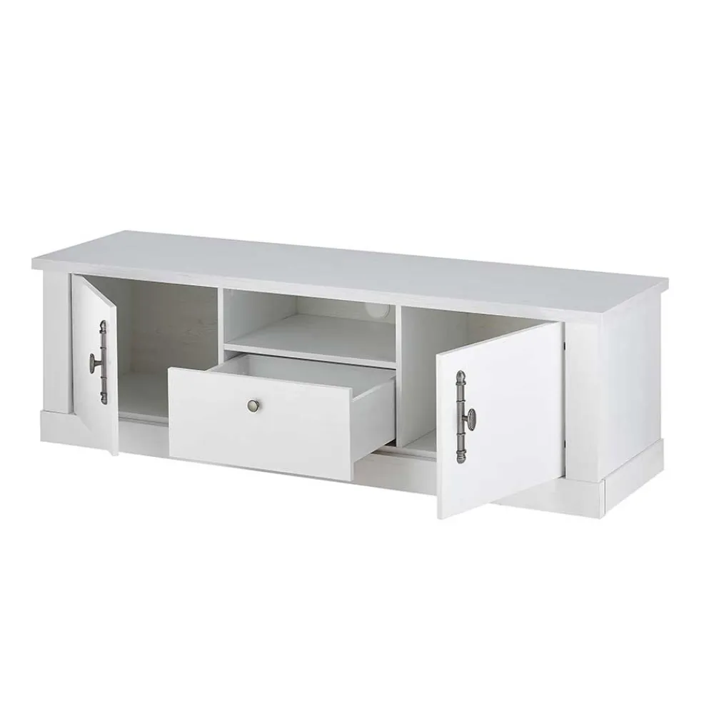 Wohnen Wohnwände<Wohnzimmer Möbelset in weißer Holzoptik Pinie - Liancos (vierteilig)