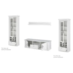 Wohnen Wohnwände<Wohnzimmer Möbelset in weißer Holzoptik Pinie - Liancos (vierteilig)