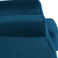 Wohnen Sessel<Wohnzimmer Ohrensessel aus Samtvelours in Petrol - Torabus