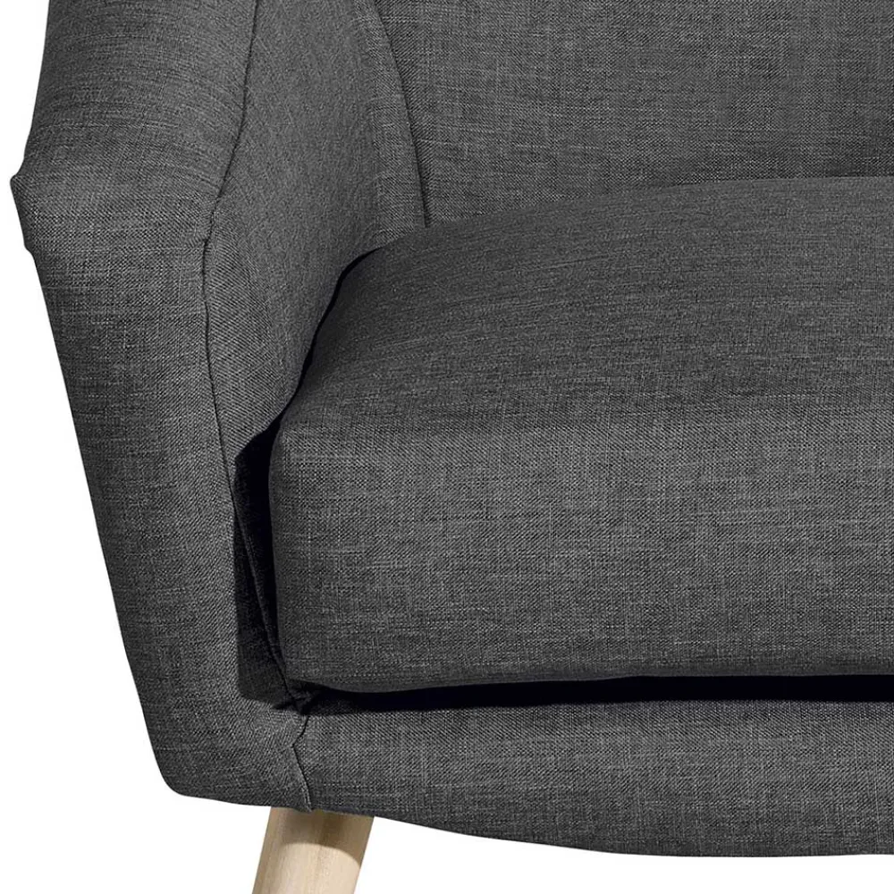 Wohnen Sessel<Wohnzimmer Polstersessel in Dunkelgrau - Rubin